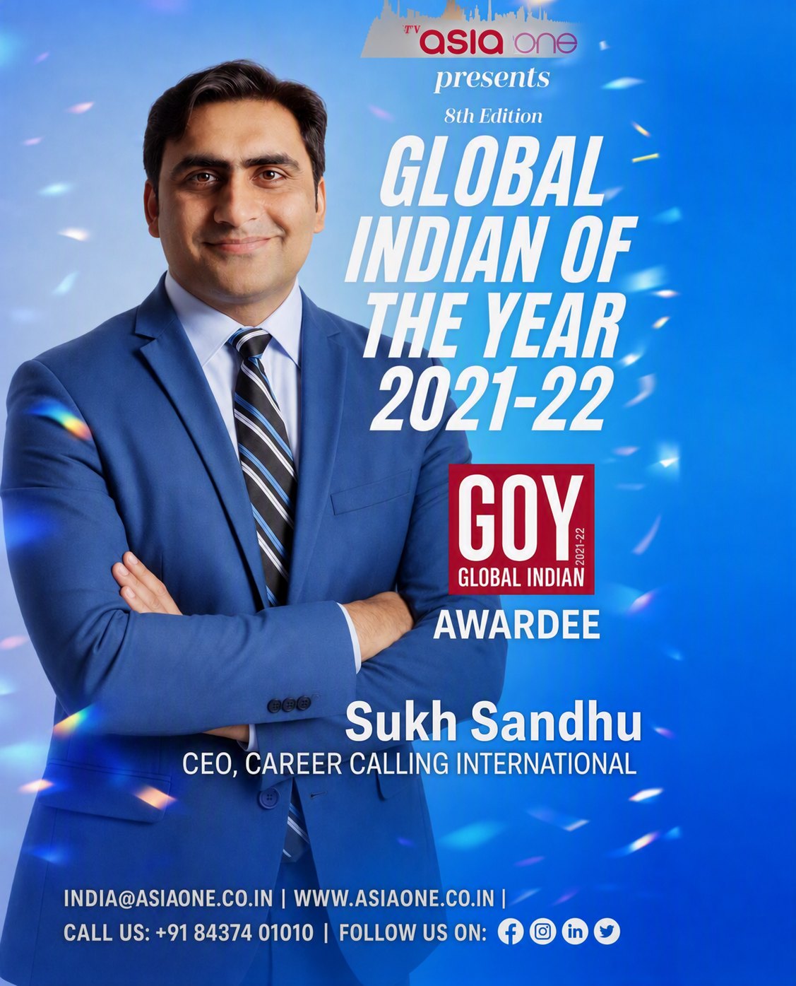 Sukh Sandhu, AsiaOne Global Indian of the Year 2021 to 2022 awardee