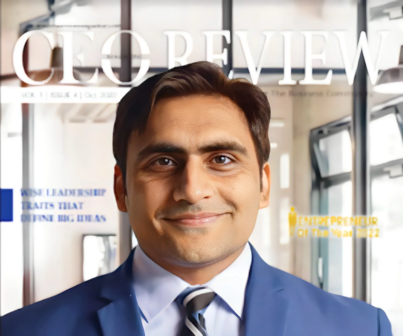 Sukh Sandhu featured on the cover of CEO Review magazine as Entrepreneur of the Year, recognizing business leadership.