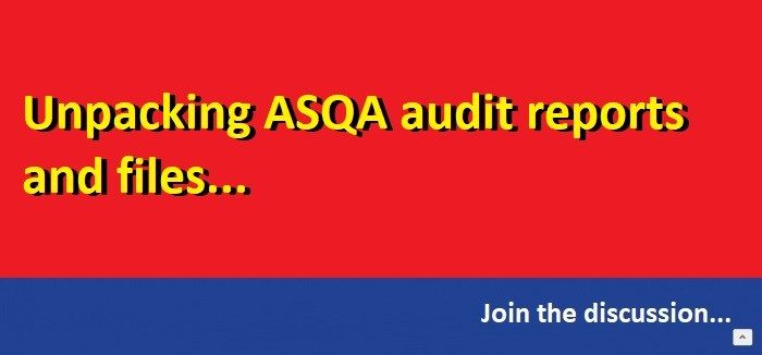 ASQA Audit Reports | Sukh Sandhu A graphic promotes a discussion about ASQA audit reports, supporting regulatory compliance and quality assurance.