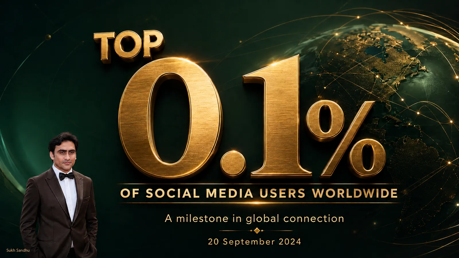 Ranked in the top 0.1 percent of social media users worldwide