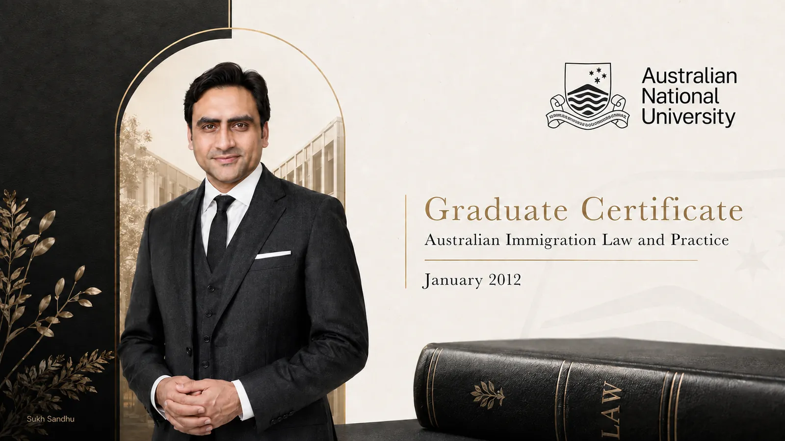 A graphic celebrates Sukh Sandhu reaching 26,500 Twitter followers after three years of connection and digital communication.