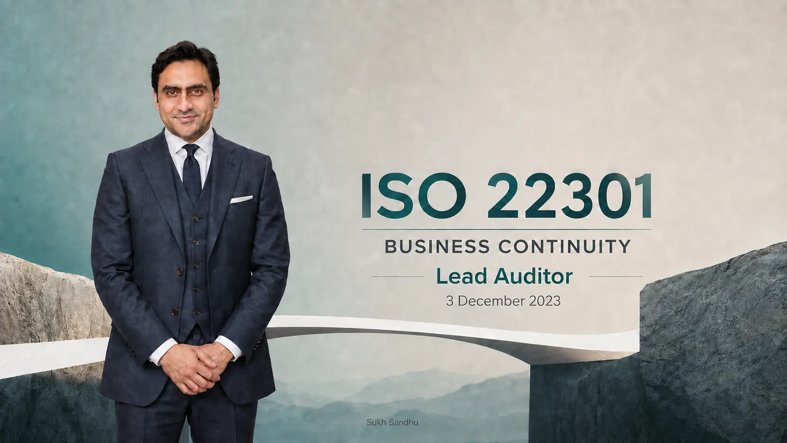 A graphic celebrates Sukh Sandhu reaching 26,500 Twitter followers after three years of connection and digital communication.