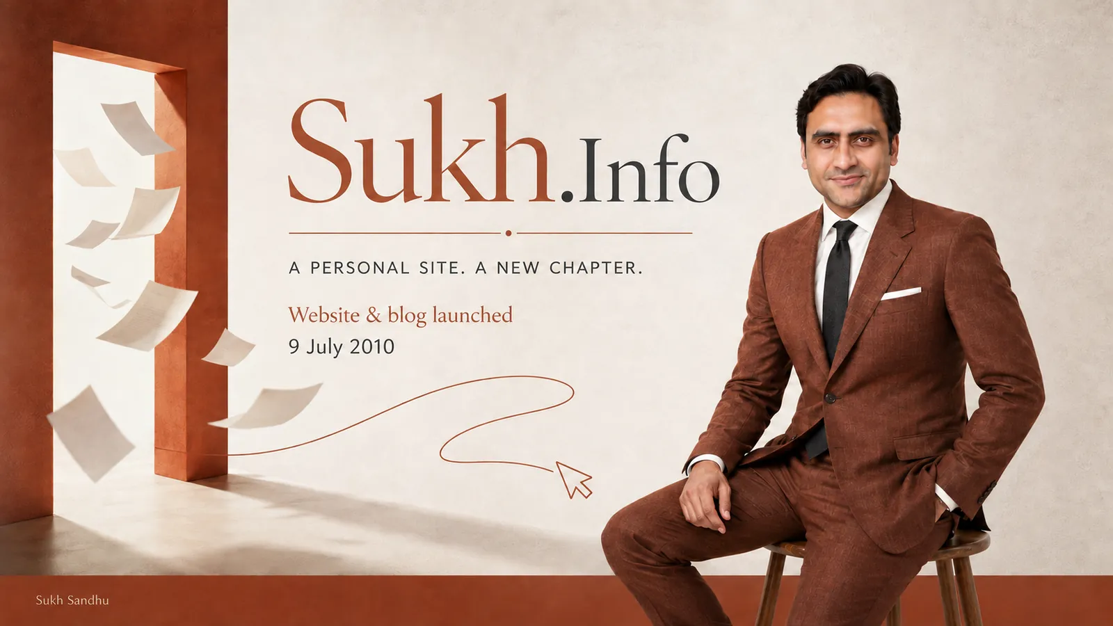 A graphic celebrates Sukh Sandhu reaching 26,500 Twitter followers after three years of connection and digital communication.