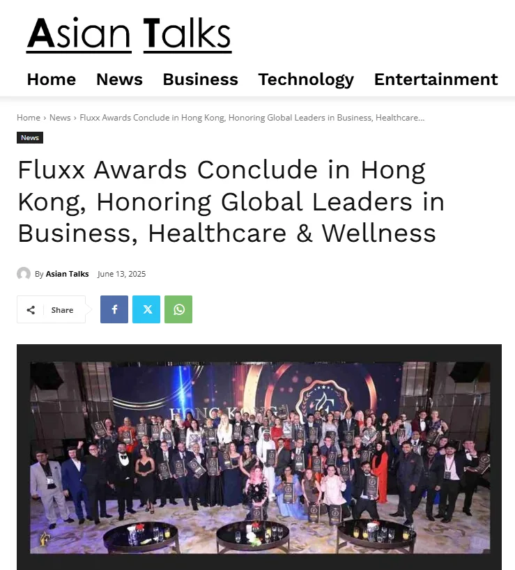 Fluxx Awards concluded in Hong Kong, honoring leaders in business and healthcare.