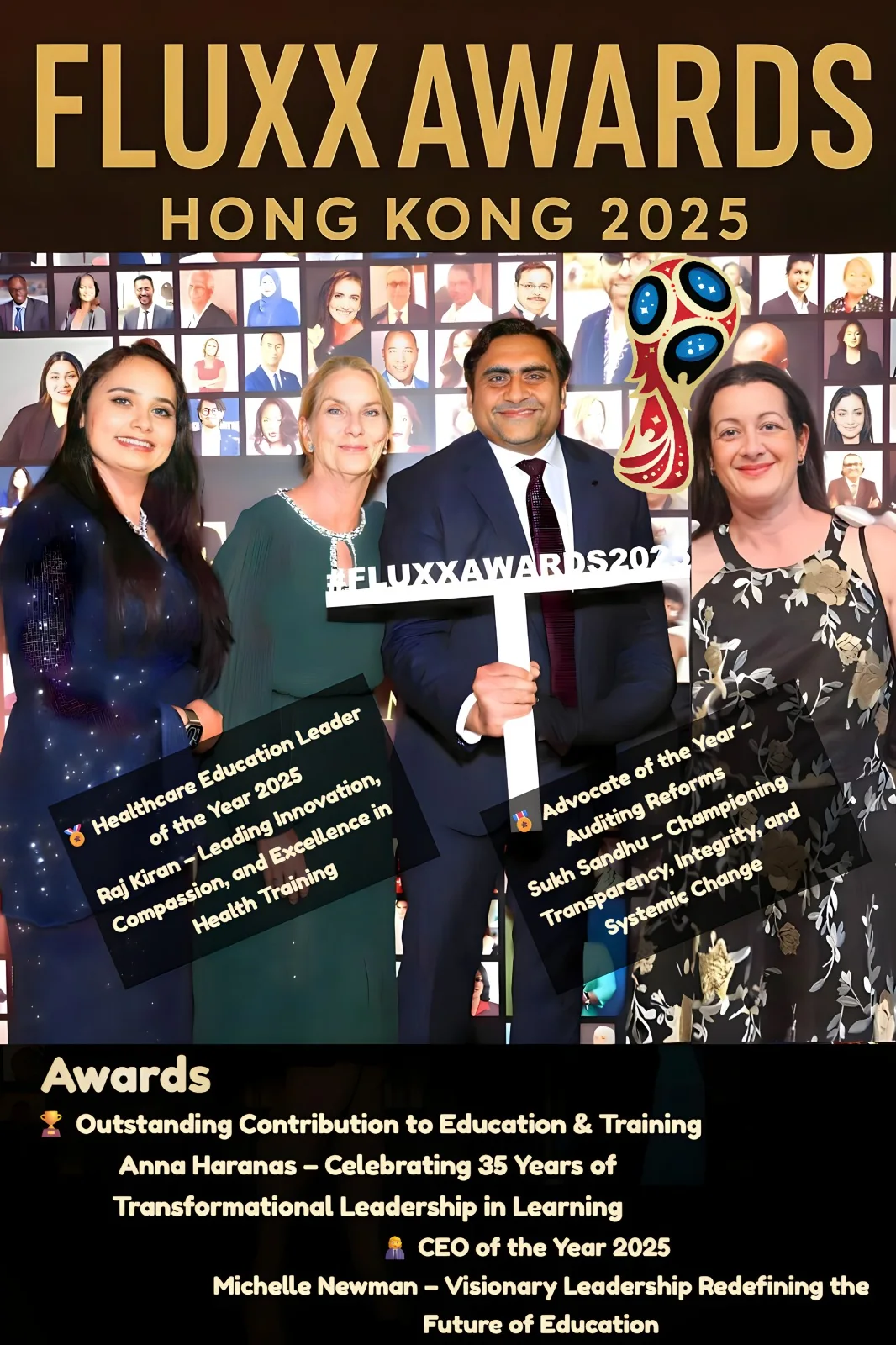 Sukh Sandhu logo, recognising the FLUXX Awards Advocate of the Year.