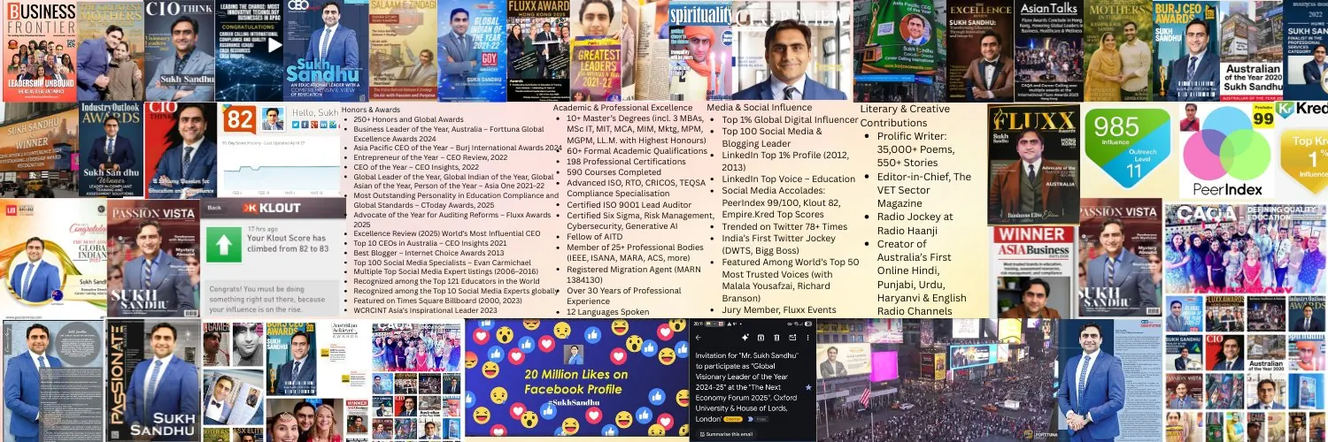Sukh Sandhu | sukh-sandhu A collage showcases Sukh Sandhu receiving awards and featured on magazine covers for business leadership.