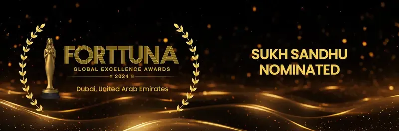 Sukh Sandhu is nominated for the Fortuna Global Excellence Awards in Dubai, recognizing achievements in compliance services.