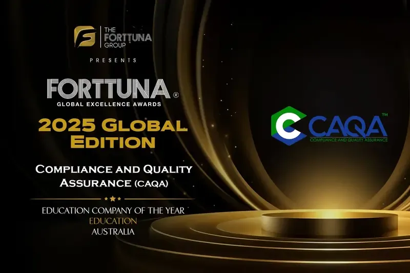 The Fortuna Global Excellence Awards recognizes Education Australia, with Sukh Sandhu present at the ceremony.